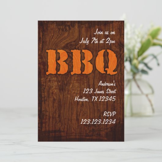 Party Einladung GRILLEN (Stehend Vorderseite)