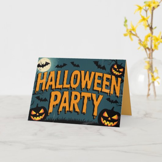 Party Einladung Halloween (Gelbe Blume)