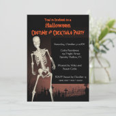 Party Einladung Halloween Costume und Cocktails (Stehend Vorderseite)