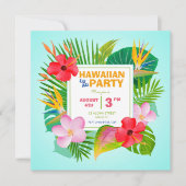 Party Einladung Hawaiian Luau Square (Vorderseite)