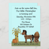 Party Einladung Herbst 1. Geburtstag (Vorne/Hinten)