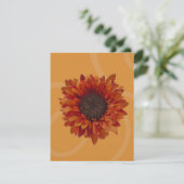 Party Einladung Herbst - orangefarbene Sonnenblume (Stehend Vorderseite)