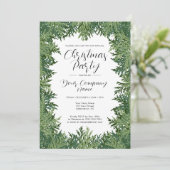 Party Einladung Holiday Greenery (Stehend Vorderseite)