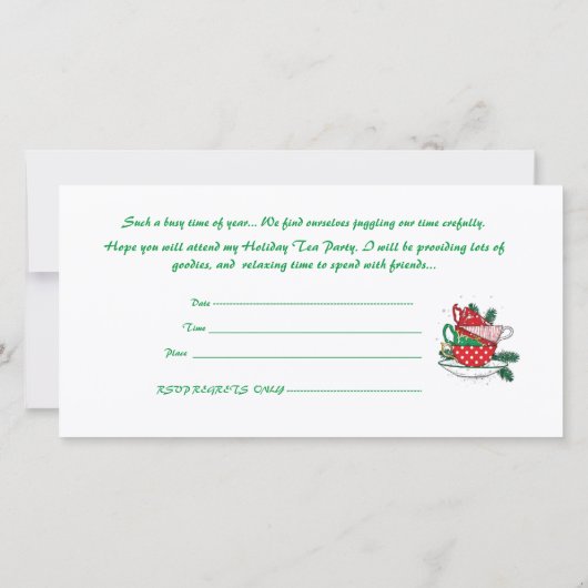 Party Einladung Holiday Tee Vintag (Rückseite)