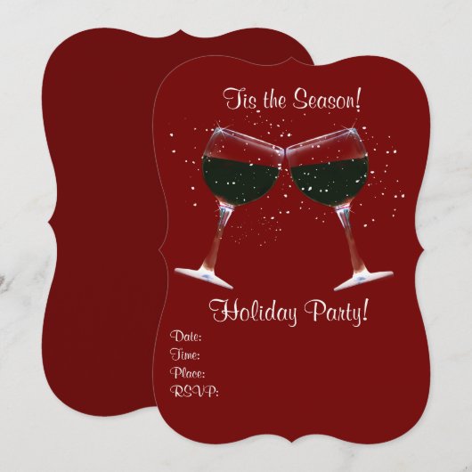 Party Einladung Holiday Wine (Vorne/Hinten)