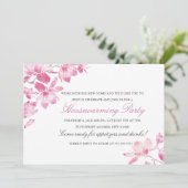 Party Einladung hübsch Pink Floral Housewarming (Stehend Vorderseite)