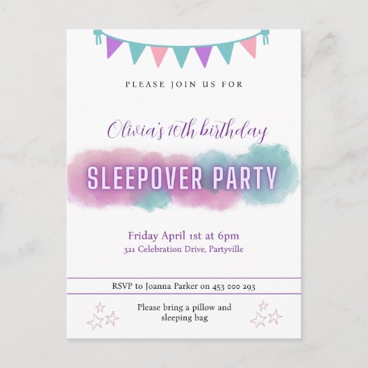 Party Einladung | Hübsche Pastelle (Vorderseite)