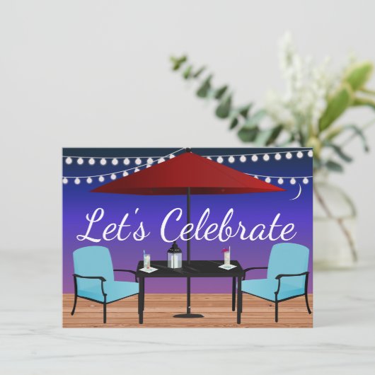 Party Einladung im Freien (Stehend Vorderseite)