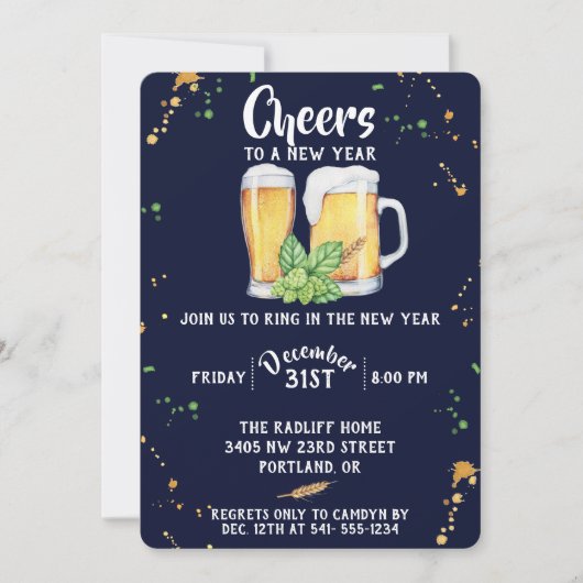 Party Einladung im Pub-Stil (Vorderseite)