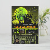 Party Einladung im Spuk Haus (Stehend Vorderseite)