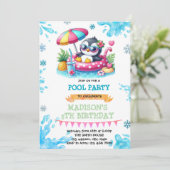 Party Einladung im Winterpool (Stehend Vorderseite)