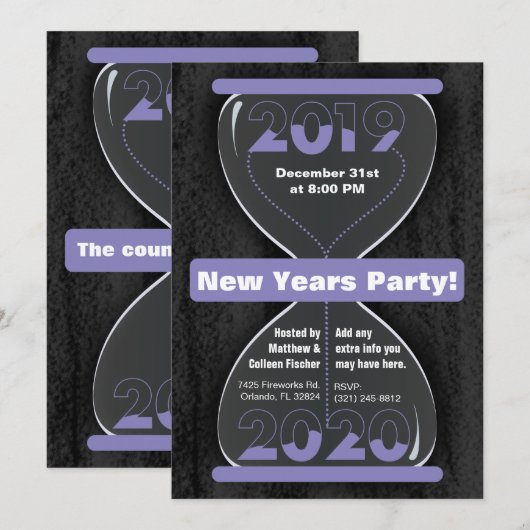 Party Einladung in Neujahr (Vorne/Hinten)