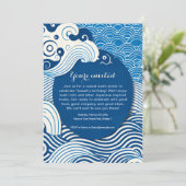 Party Einladung inspiriert durch japanische blaue (Stehend Vorderseite)