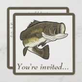 Party Einladung: Largemouth-Bass Einladung (Vorne/Hinten)