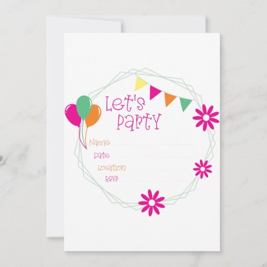 Party Einladung lasse (Vorderseite)