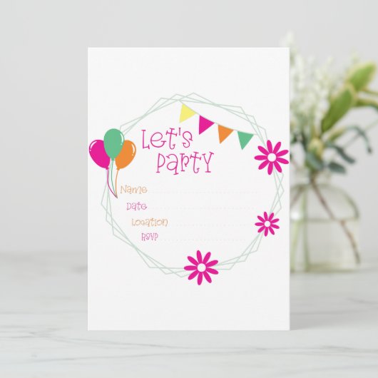 Party Einladung lasse (Stehend Vorderseite)