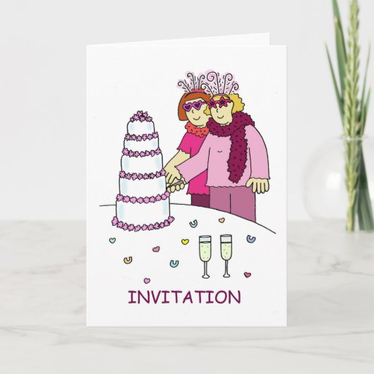 Party Einladung, Lesben in den Funky Ausstattungen Einladung (Vorderseite)