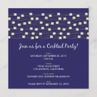 Party Einladung "Lights Cocktail" (Marine)