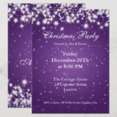 Party Einladung Lila Elegante Sparkle Benutzerdefi (Vorne/Hinten)