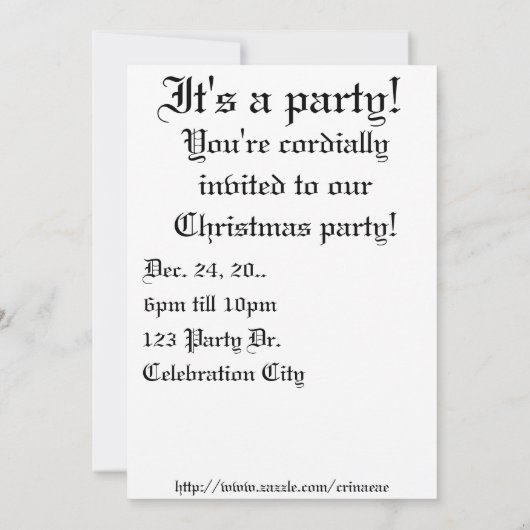 Party Einladung Lila/Zebra (Rückseite)