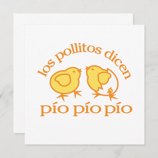 Party Einladung Los Pollitos Dicen (Vorne/Hinten)