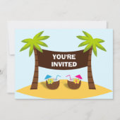 Party Einladung Luau (Vorderseite)