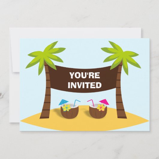 Party Einladung Luau (Vorderseite)