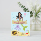 Party Einladung Mermaid (Stehend Vorderseite)