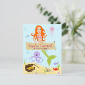 Party Einladung Mermaid (Stehend Vorderseite)