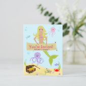 Party Einladung Mermaid (Stehend Vorderseite)