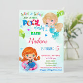 Party Einladung Mermaid Geburtstagsveranstaltung (Stehend Vorderseite)