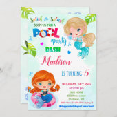 Party Einladung Mermaid Geburtstagsveranstaltung (Vorne/Hinten)