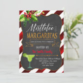 Party Einladung Mistletoe und Margaritas (Stehend Vorderseite)