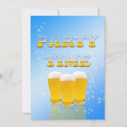 Party Einladung mit Bierbrille (Vorderseite)