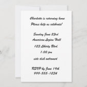 Party Einladung mit blauer und weißer Dackel (Rückseite)