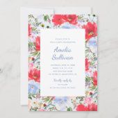 Party Einladung mit Blumen und Rotem Wasser (Vorderseite)