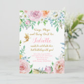 Party Einladung mit Blumengebäck, Einladung zur Fa (Stehend Vorderseite)