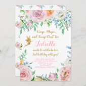 Party Einladung mit Blumengebäck, Einladung zur Fa (Vorne/Hinten)