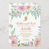 Party Einladung mit Blumengebäck, Einladung zur Fa (Vorne/Hinten)