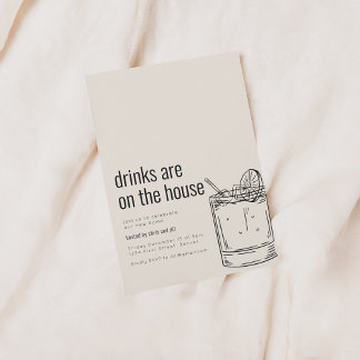 Party Einladung mit Cocktail