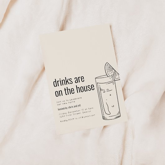 Party Einladung mit Cocktail