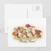 Party Einladung mit einer Kitten Parade (Vorne/Hinten)