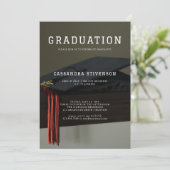 Party Einladung mit einfachen Graduierungsklammern (Stehend Vorderseite)