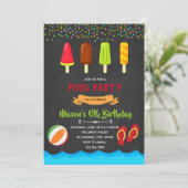 Party Einladung mit Eis (Stehend Vorderseite)