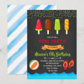 Party Einladung mit Eis (Vorne/Hinten)