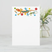 Party Einladung mit farbenfrohen Gecko-Design (Stehend Vorderseite)