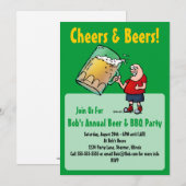 Party Einladung mit Funny Cartoon Beer Typ (Vorne/Hinten)