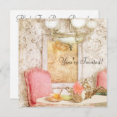 Party Einladung mit hohem Tee. Shabby Chic, Viktor (Vorne/Hinten)