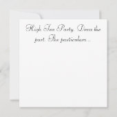 Party Einladung mit hohem Tee. Shabby Chic, Viktor (Rückseite)