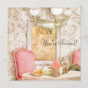 Party Einladung mit hohem Tee. Shabby Chic, Viktor